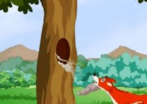 The Fox Who Got Caught In The Tree Trunk